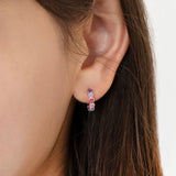 Sterling Silver Heart Huggie Hoops