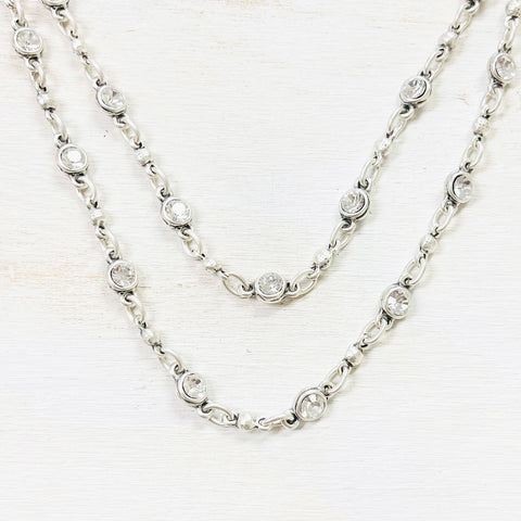 Fashion Double Layered Clear Stone Necklace