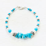 Sterling Silver Turquoise & Freshwater Pearl Bracelet