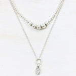 Fashion Silver Tone Ball Chain Layered Necklace