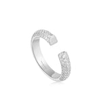 Silver Pavé Adjustable Ring