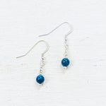 Sterling Silver Blue Bead Earrings