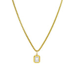Isla Gold Bezel Baguette Necklace