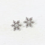 Sterling Silver CZ Snowflake Studs