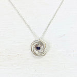 Sterling Silver Estate Purple Stone Necklace
