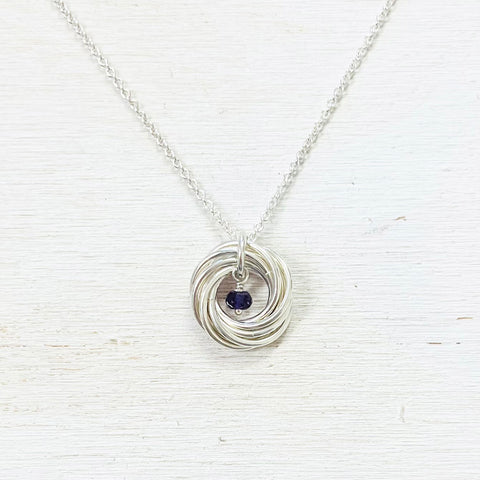 Sterling Silver Estate Purple Stone Necklace