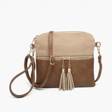 Tara Khaki & Brown Corduroy Crossbody