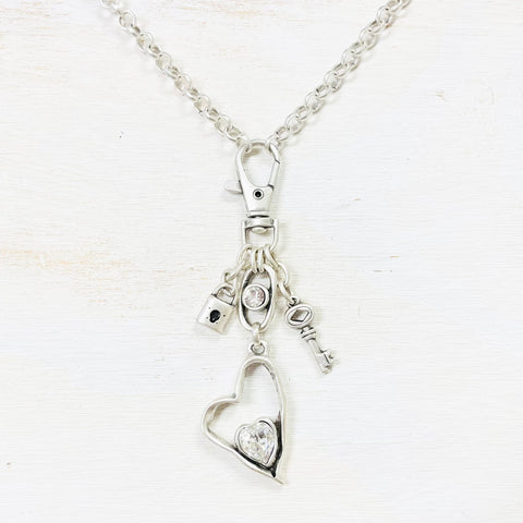 Fashion Heart Charm Long Necklace