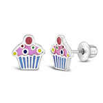 Sterling Silver Cupcake Earrings