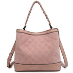 Maude Quilted Bucket Bag- Mauve