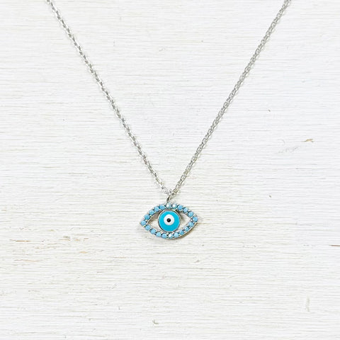 Sterling Silver Evil Eye Necklace