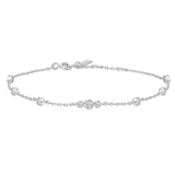 Silver Sparkling Bezel Station Bracelet