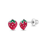 Sterling Silver Strawberry Earrings