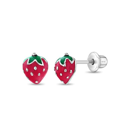 Sterling Silver Strawberry Earrings