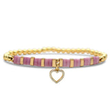 Heart Tila Beaded Bracelet