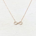 Sterling Silver Rose Gold Plated Infinity Necklace