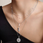 Silver Beaded Chain Necklace