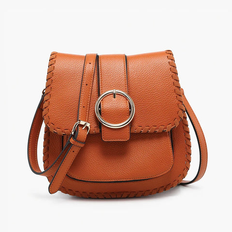 Sandra Buckle Crossbody- Rust