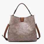 Tati Crocodile Taupe Satchel