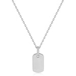Silver Glam Tag Pendant Necklace