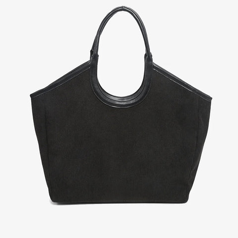 Piper Corduroy Tote- Black