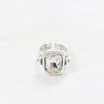 Fashion Silver Tone Clear Stone Ring