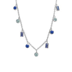 Isla Silver Bella Blues CZ Dangles Necklace