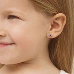 Sterling Silver Purple Flower Earrings