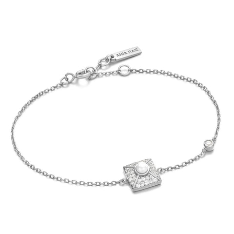 Silver Pearl Pavé Bracelet