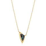Gold Arrow Abalone Pendant Necklace