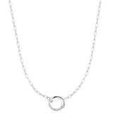 Silver Mini Link Charm Chain Connector Necklace