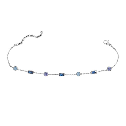 Isla Silver Bella Blues Anklet