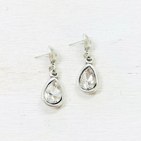 Fashion Clear Stone Teardrop Earrings