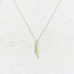 Sterling Silver CZ Bar Necklace