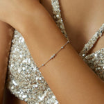 Silver Sparkling Bezel Station Bracelet