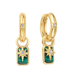 Gold Faceted Green Earring Charm
