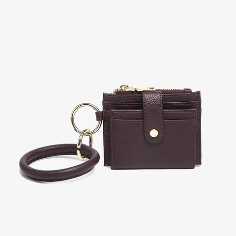 Sammie Card Wallet with Ring Handle - Sangria