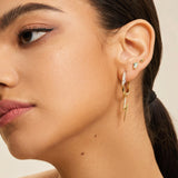 Gold Arrow Abalone Stud Earrings