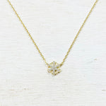 Sterling Silver Gold Plated CZ Snowflake Necklace