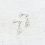 Sterling Silver April Cube Earrings