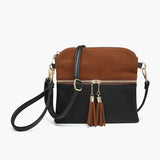 Tara Black & Brown Corduroy Crossbody