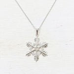 Sterling Silver CZ Snowflake Necklace