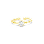 It Fits! CZ Bezel Droplet Wire Ring- Gold