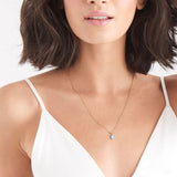 Turquoise Pendant Necklace- Gold