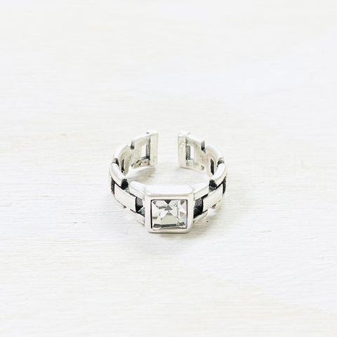 Fashion Silver Tone Chain Link Ring