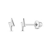 Sterling Silver Lightning Bolt Earrings