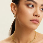 Gold Arrow Climber Stud Earrings