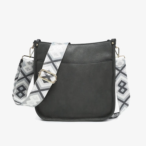 Charcoal Posie Crossbody