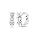 Sterling Silver CZ Heart Hoops
