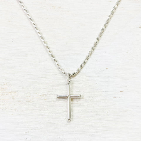Sterling Silver Estate Cross Necklace